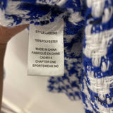 C by One (Chapter One) WOMEN'S PLUS TOP blue white black 2X