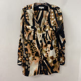 CALVIN KLEIN WOMEN'S BLOUSE/SHIRT stripes and animal print L