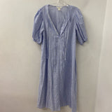 H&M WOMEN'S DRESS white blue S