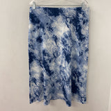 ELODIE WOMEN'S SKIRT blue white print XL