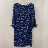TALBOTS WOMEN'S DRESS blue white floral 16