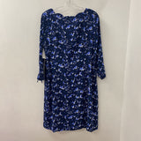 TALBOTS WOMEN'S DRESS blue white floral 16