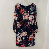 INC WOMEN'S DRESS black blue pink floral XL