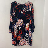 INC WOMEN'S DRESS black blue pink floral XL