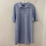 KAREN SCOTT WOMEN'S DRESS white blue stripe XL