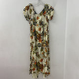 WOMEN'S DRESS cream orange black yellow 14