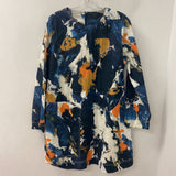 COS WOMEN'S DRESS navy orange cream M/44