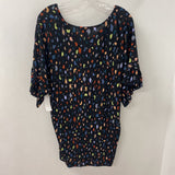 ADDITION ELLE WOMEN'S PLUS TOP black multi 2X