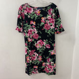 KAREN SCOTT WOMEN'S DRESS black pink floral M