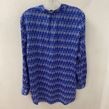 ANN TAYLOR WOMEN'S BLOUSE/SHIRT navy white print M