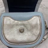 REBECCA MINKOFF WOMEN'S BAG blue grey w/snake print black cream