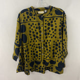 WOMEN'S BLOUSE/SHIRT green black dots M