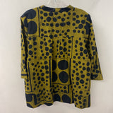 WOMEN'S BLOUSE/SHIRT green black dots M