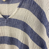 EILEEN FISHER WOMEN'S DRESS white blue stripe L/XL
