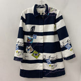 CHICOS WOMEN'S COAT white navy stripe S/0