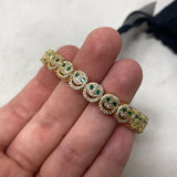 LISA GOZLAN WOMEN'S BRACELET gold green clear 7-8"