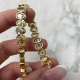 LISA GOZLAN WOMEN'S BRACELET gold clear 6-7"