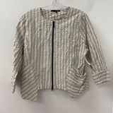 KOZAN WOMEN'S BLAZER/JACKET cream grey-blue L