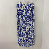 ALEX & LILI WOMEN'S PLUS DRESS white blue 1X