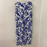 ALEX & LILI WOMEN'S PLUS DRESS white blue 1X