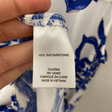 ALEX & LILI WOMEN'S PLUS DRESS white blue 1X