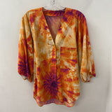 WOMEN'S BLOUSE/SHIRT orange fuschia S/38