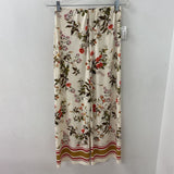 ZARA WOMEN'S PANTS cream pink green S