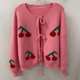 WOMEN'S CARDIGAN pink red green M