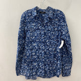 LAUREN WOMEN'S BLOUSE/SHIRT blue white floral S