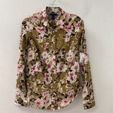TOMMY HILFIGER WOMEN'S BLOUSE/SHIRT tan pink floral 12
