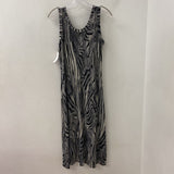 karen kane WOMEN'S DRESS grey black snimal print M