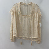 MANGO/MNG WOMEN'S BLOUSE/SHIRT cream silver 6