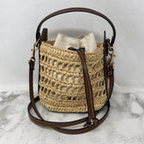 H&M WOMEN'S BAG straw brown
