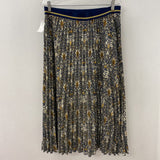 H&M WOMEN'S SKIRT navy yellow print L