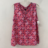 TALBOTS WOMEN'S TANK/CAMI pink blue white print XL