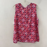 TALBOTS WOMEN'S TANK/CAMI pink blue white print XL