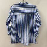 MADEWELL WOMEN'S BLOUSE/SHIRT white blue stripe XS