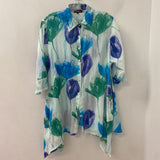 ORANGE WOMEN'S BLOUSE/SHIRT blue turquoise purple L/XL