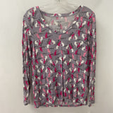 HUE WOMEN'S LOUNGEWEAR grey pink cat printk m