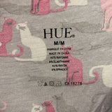 HUE WOMEN'S LOUNGEWEAR grey pink cat printk m
