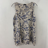 WOMEN'S TANK/CAMI grey blue abstract M/L