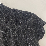 ADRIANNA PAPELL WOMEN'S TOP black silver dots M
