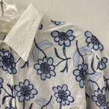 ADIVA WOMEN'S BLOUSE/SHIRT white blue floral S