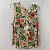 LOFT WOMEN'S TANK/CAMI pink green floral L