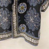MAX STUDIO WOMEN'S BLOUSE/SHIRT black blue white print S