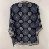 MAX STUDIO WOMEN'S BLOUSE/SHIRT black blue white print S