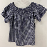 CASLON WOMEN'S BLOUSE/SHIRT white navy plaid M