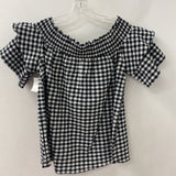 CASLON WOMEN'S BLOUSE/SHIRT black white gingham M