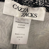 CAZZA ZACKS WOMEN'S PANTS black white floral & humming bird 14