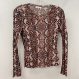 PARKER WOMEN'S TOP pink snake print S